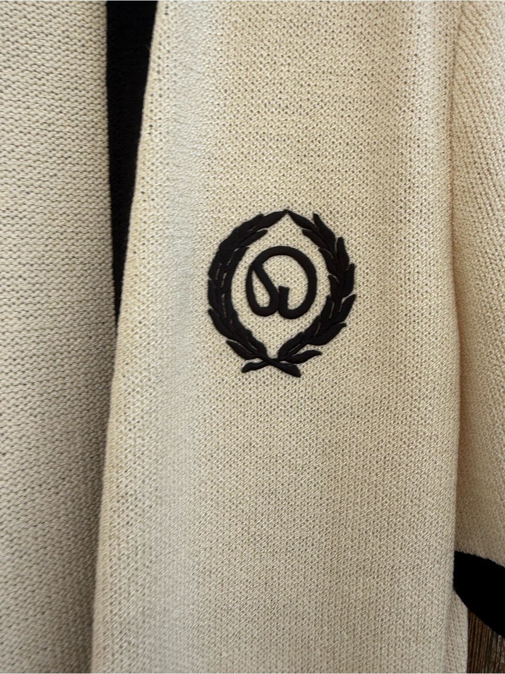 St. John Cream Beige Black Trim Open Front Short Sleeve Cardigan Jacket Medium - Picture 5 of 15